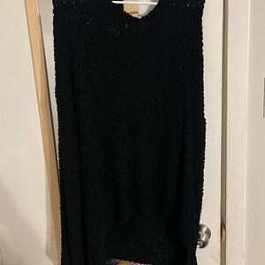 Black Knit sweater with super long cozy sleeves by Macaron